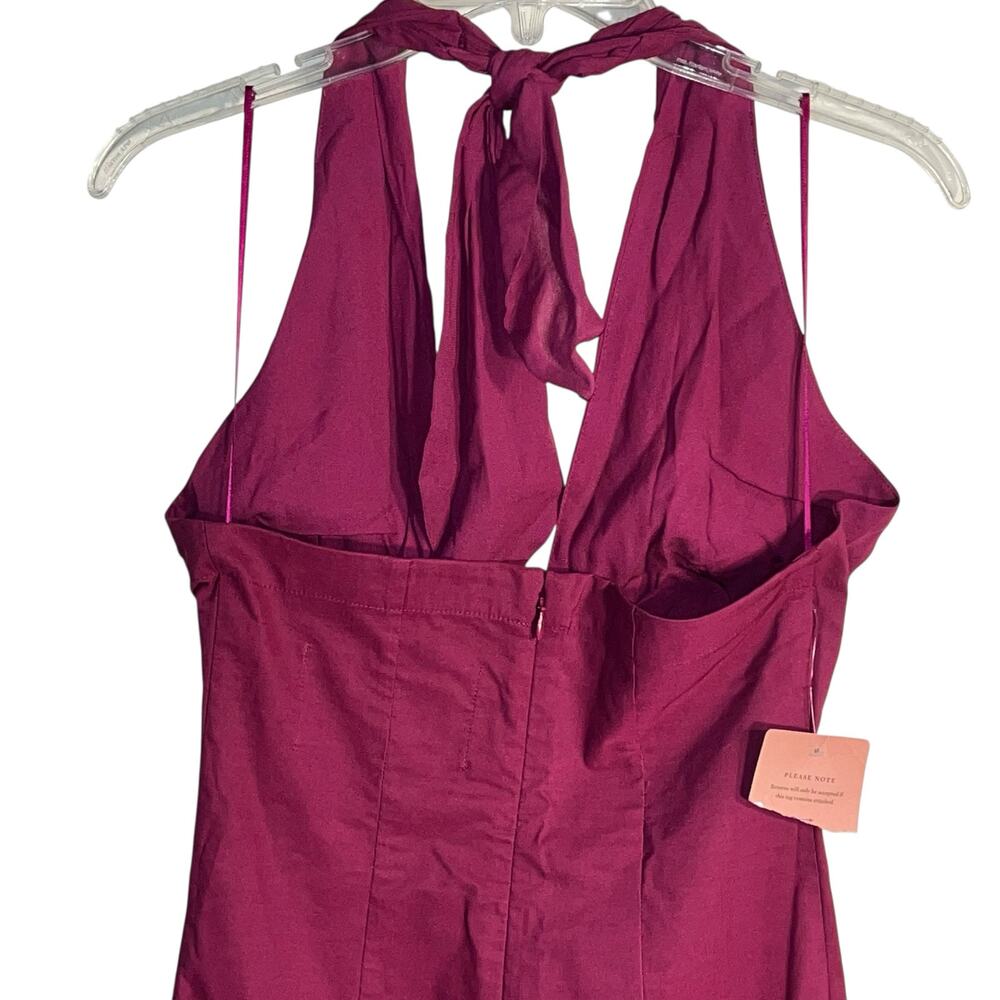 BHLDN Dark Purple Halter Midi Dress Size Small Wedding Guest or Special Occasion - Picture 5 of 11